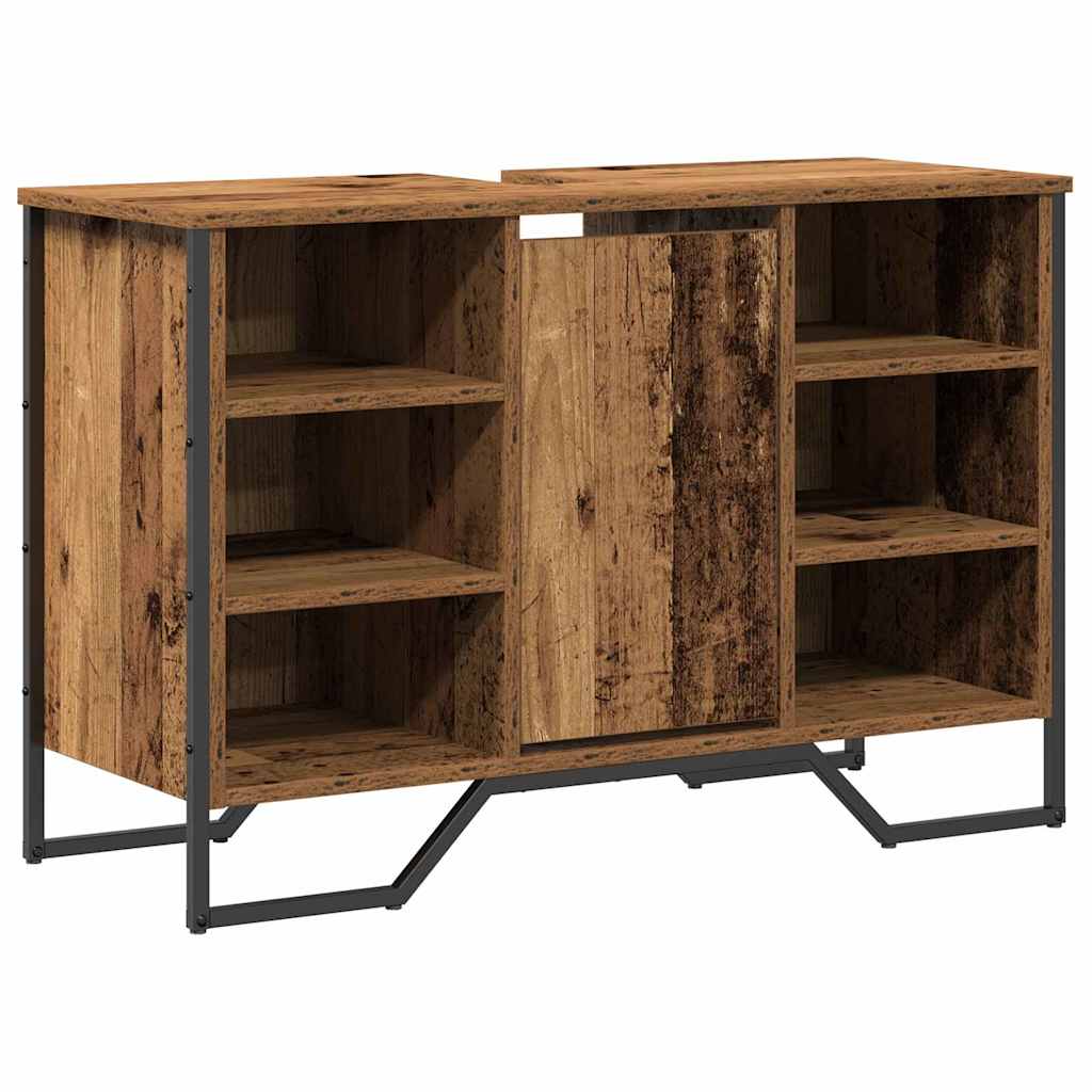 Gabinete de Lavabo para Baño Madera Vieja 91 x 35 x 60 cm