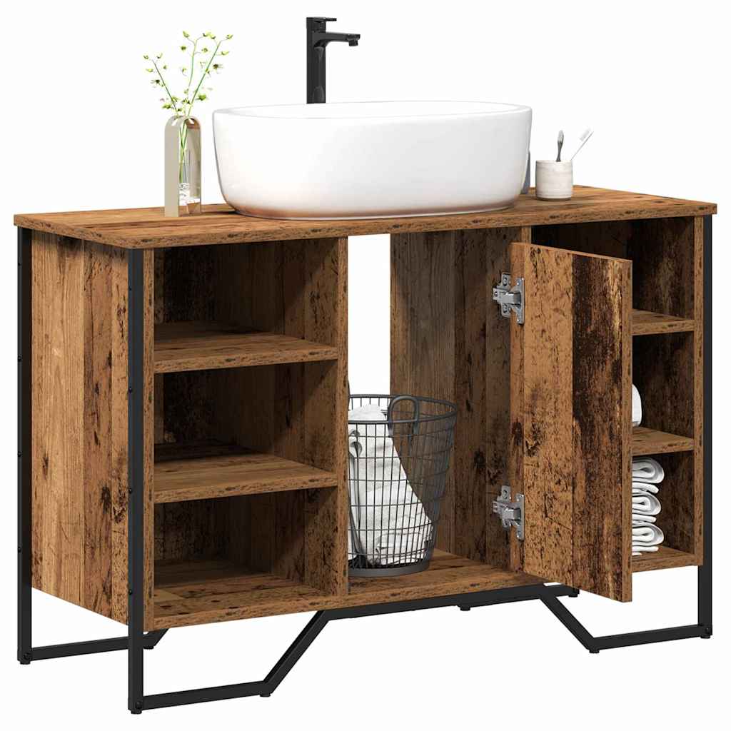 Gabinete de Lavabo para Baño Madera Vieja 91 x 35 x 60 cm