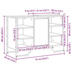 Gabinete de Lavabo para Baño Madera Vieja 91 x 35 x 60 cm