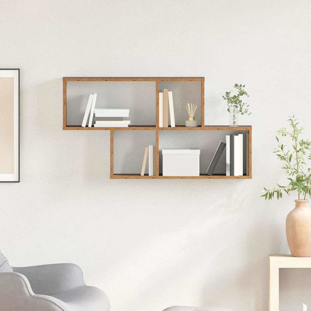 Estante de pared con estante Marrón Madera de ingeniería