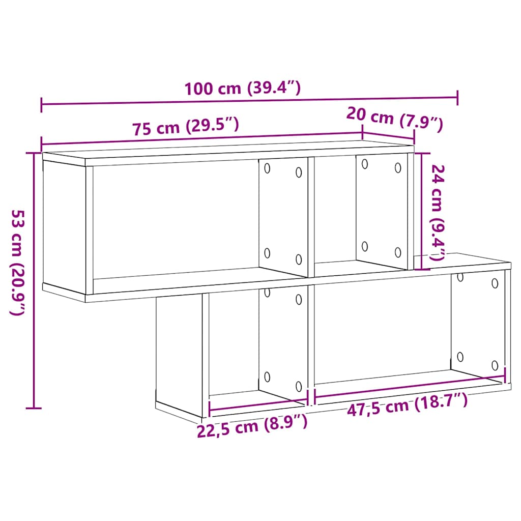 Estante de pared con estante Marrón Madera de ingeniería