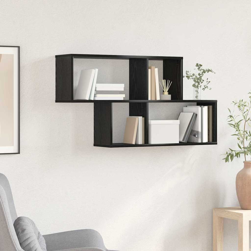 Wall shelf with shelf Brown Engineered wood