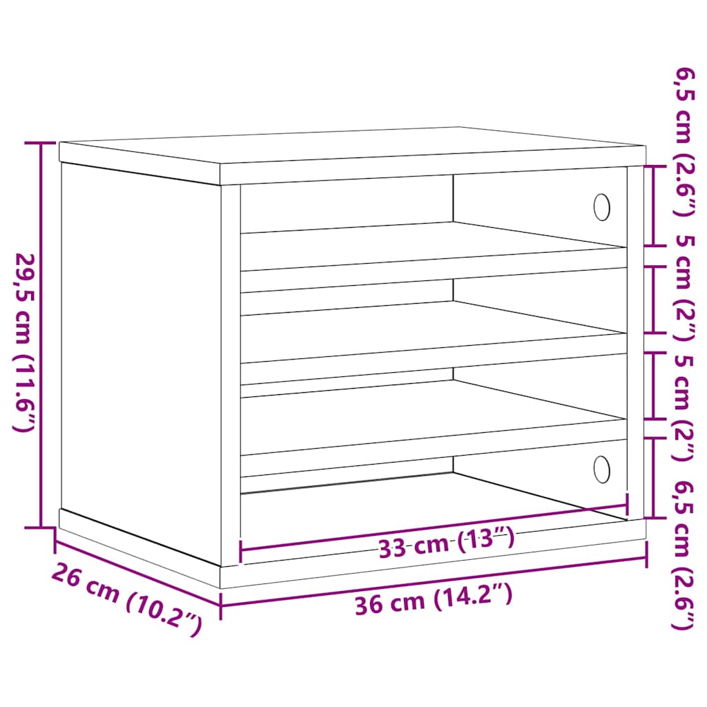 Organizador de Escritorio Madera vieja 36 x 26 x 29,5 cm