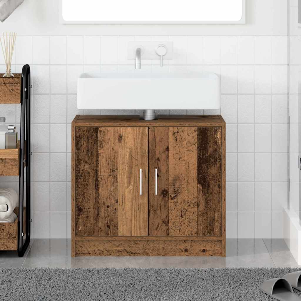 Gabinete de Baño con almacenamiento Roble Negro 63 x 29 x 55 cm