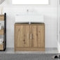 Bathroom Cabinet with Storage Black Oak 63 x 29 x 55 cm