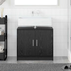 Gabinete de Baño con almacenamiento Roble Negro 63 x 29 x 55 cm
