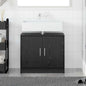 Bathroom Cabinet with Storage Black Oak 63 x 29 x 55 cm
