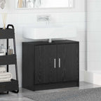 Gabinete de Baño con almacenamiento Roble Negro 63 x 29 x 55 cm
