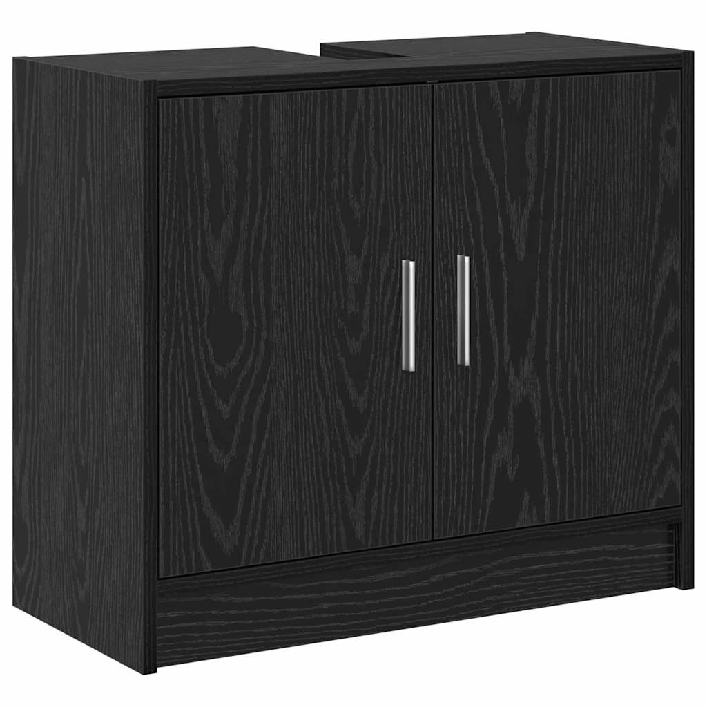 Gabinete de Baño con almacenamiento Roble Negro 63 x 29 x 55 cm