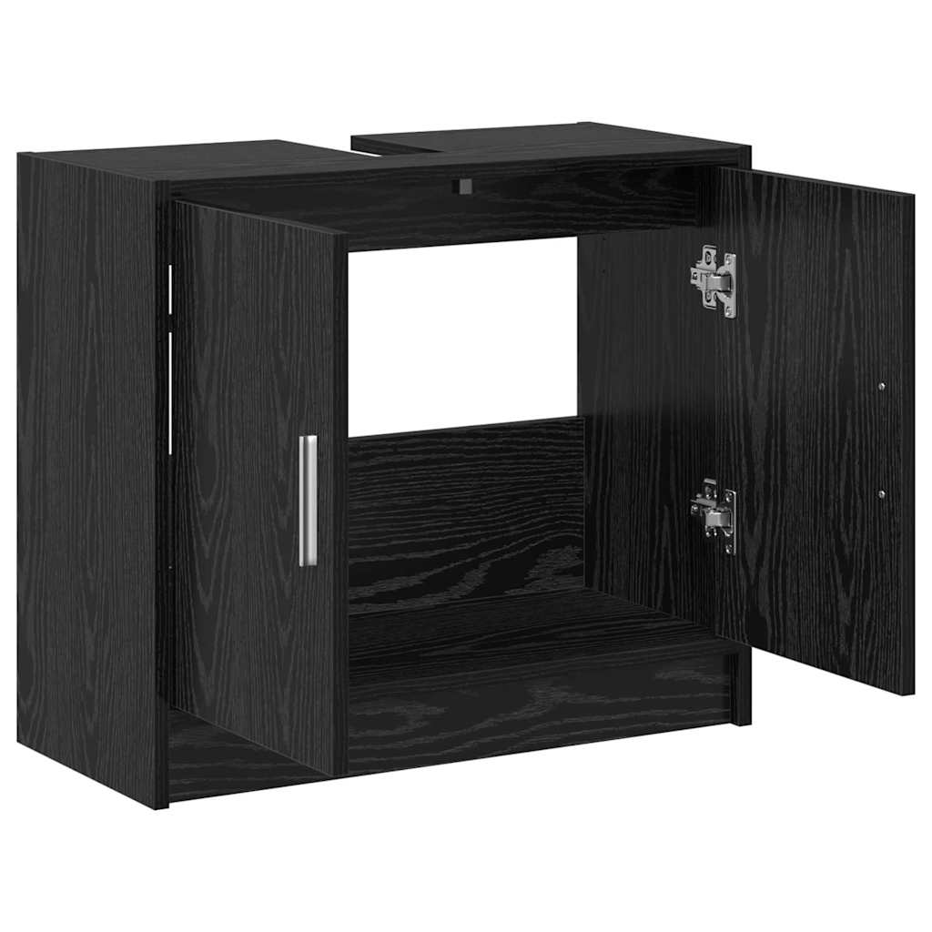 Gabinete de Baño con almacenamiento Roble Negro 63 x 29 x 55 cm