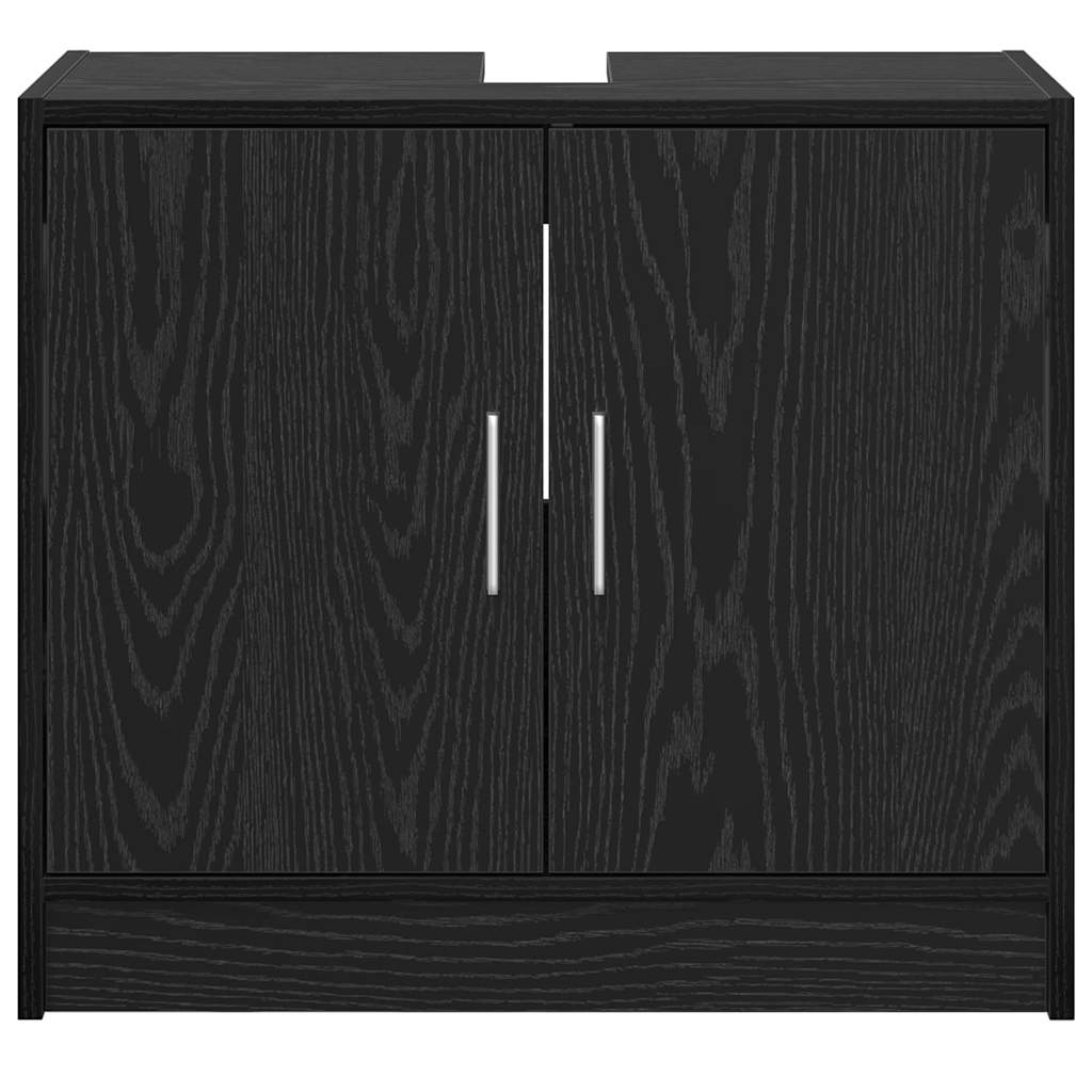 Gabinete de Baño con almacenamiento Roble Negro 63 x 29 x 55 cm