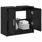 Gabinete de Baño con almacenamiento Roble Negro 63 x 29 x 55 cm