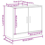 Gabinete de Baño con almacenamiento Roble Negro 63 x 29 x 55 cm