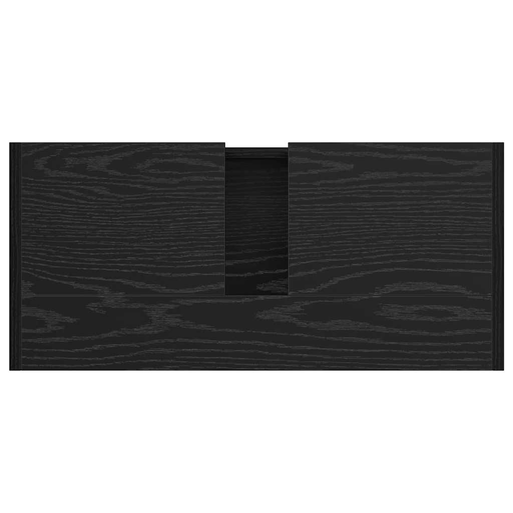Gabinete de Baño con almacenamiento Roble Negro 63 x 29 x 55 cm