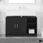 Mueble de Cuarto de Baño con puerta Roble Negro 63 x 29 x 55 cm