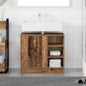 Mueble de Cuarto de Baño con puerta Roble Negro 63 x 29 x 55 cm