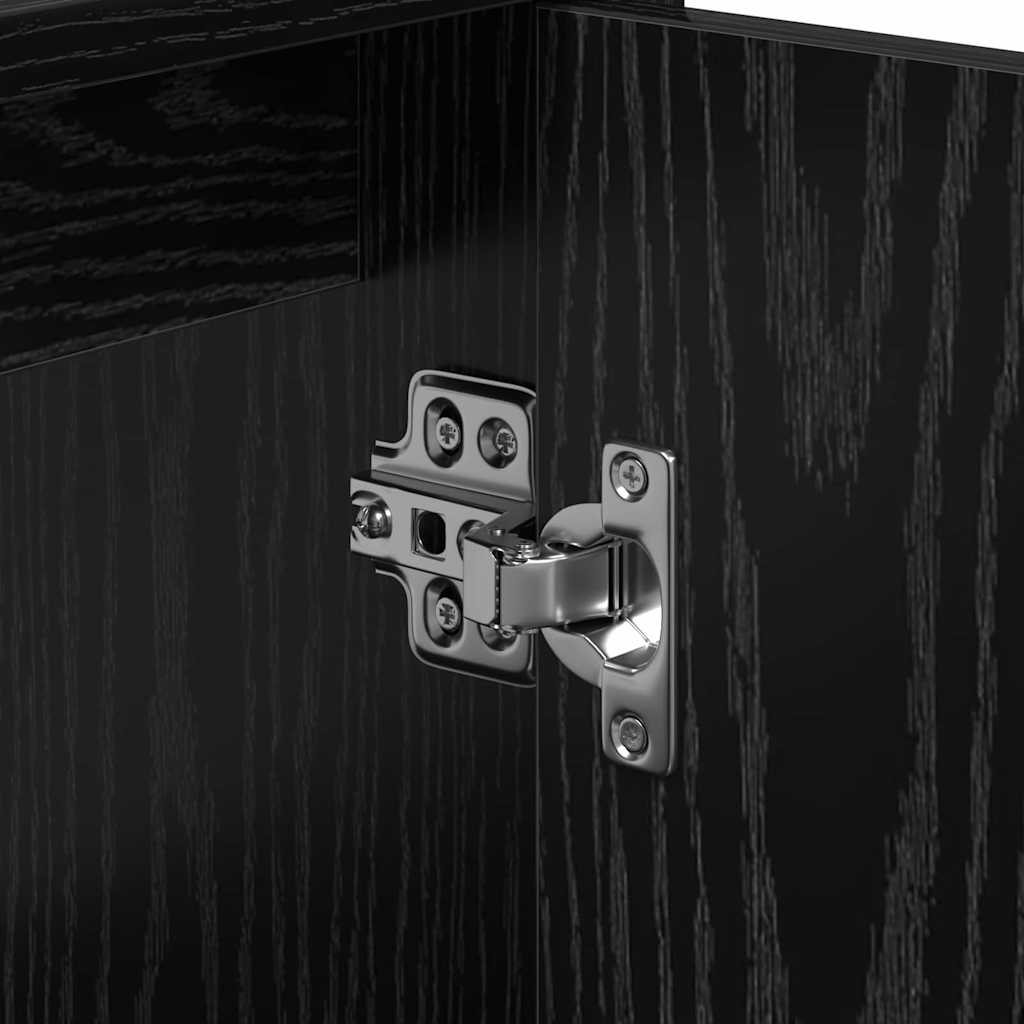 Mueble de Cuarto de Baño con puerta Roble Negro 63 x 29 x 55 cm