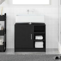 Mueble de Cuarto de Baño con puerta Roble Negro 63 x 29 x 55 cm