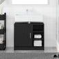 Mueble de Cuarto de Baño con puerta Roble Negro 63 x 29 x 55 cm