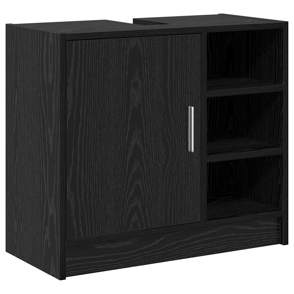 Mueble de Cuarto de Baño con puerta Roble Negro 63 x 29 x 55 cm
