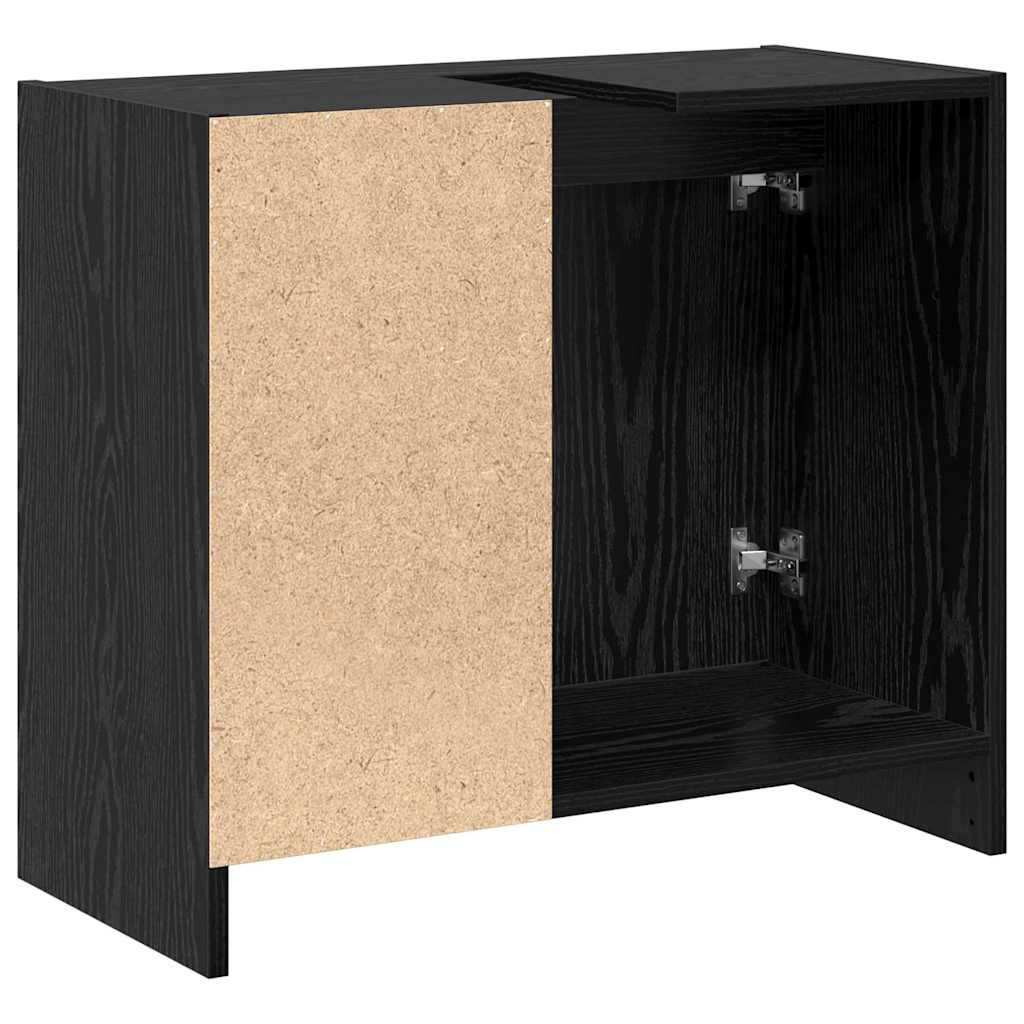 Mueble de Cuarto de Baño con puerta Roble Negro 63 x 29 x 55 cm