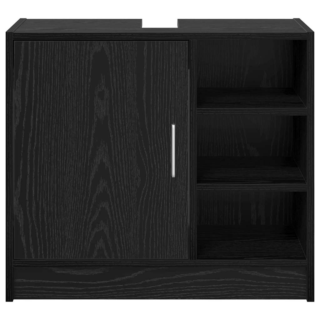 Mueble de Cuarto de Baño con puerta Roble Negro 63 x 29 x 55 cm