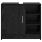 Mueble de Cuarto de Baño con puerta Roble Negro 63 x 29 x 55 cm