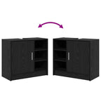 Mueble de Cuarto de Baño con puerta Roble Negro 63 x 29 x 55 cm