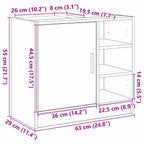 Mueble de Cuarto de Baño con puerta Roble Negro 63 x 29 x 55 cm