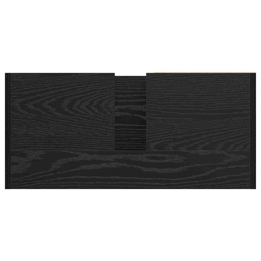 Mueble de Cuarto de Baño con puerta Roble Negro 63 x 29 x 55 cm