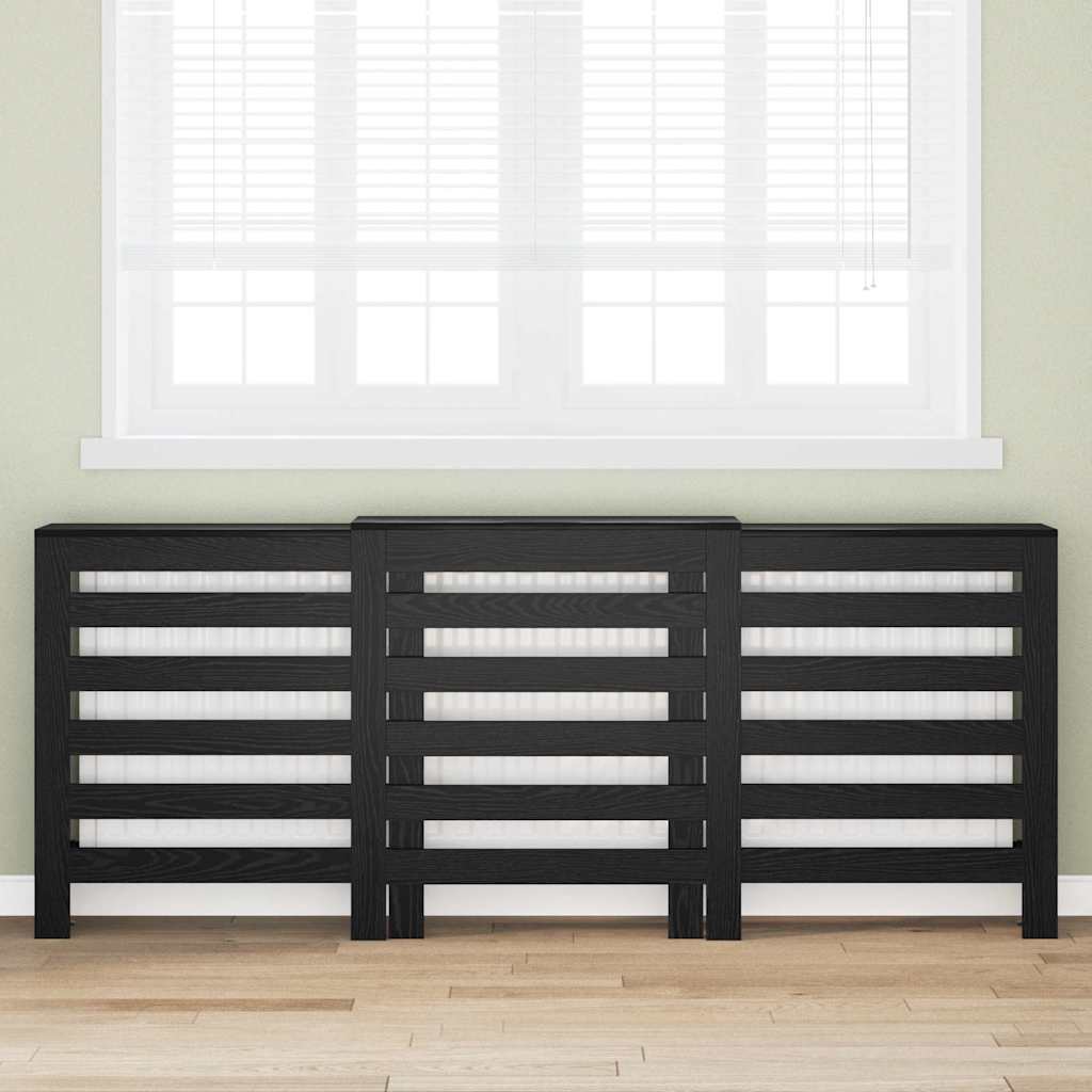 Cubierta de Radiador Roble Negro 104 x 20 x 82 cm