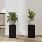 Soporte de plantas 2 pcs Roble Negro 10 x 10 x 18 cm
