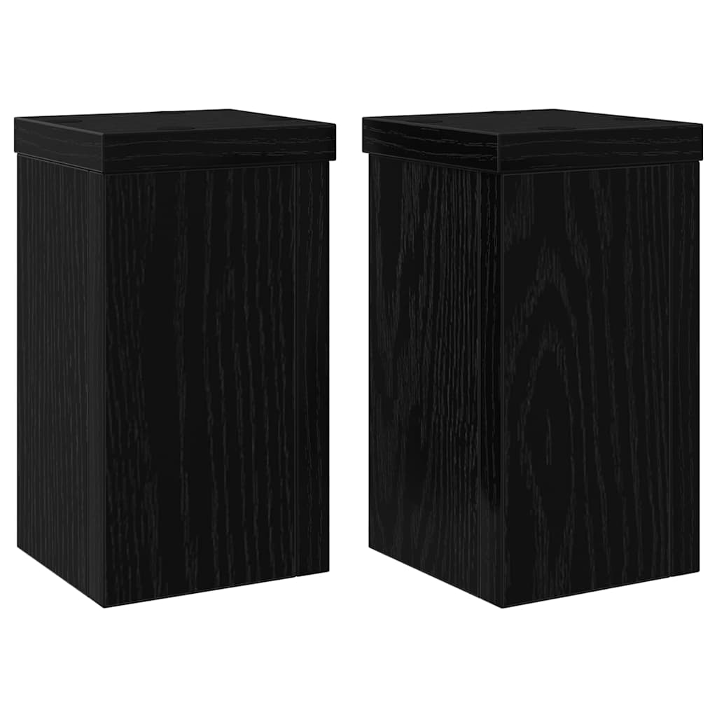 Soporte de plantas 2 pcs Roble Negro 10 x 10 x 18 cm
