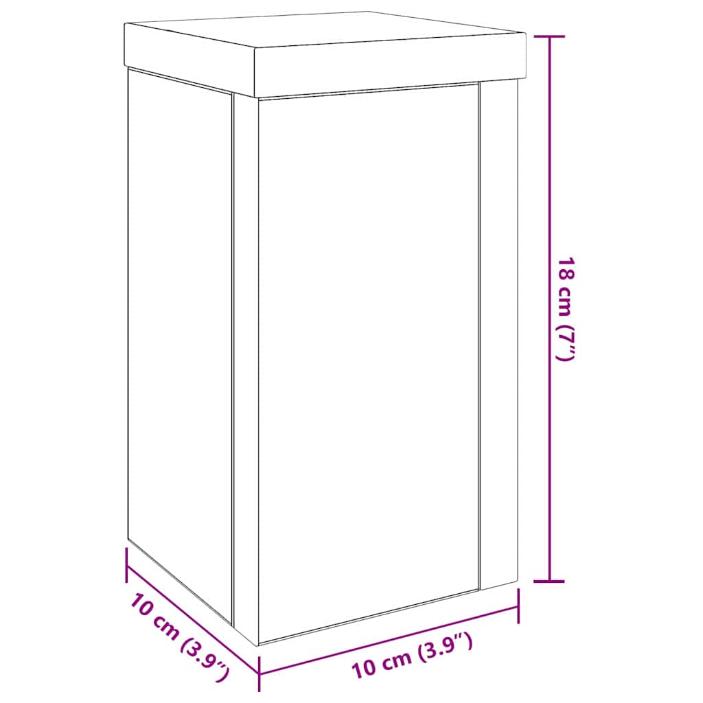 Soporte de plantas 2 pcs Roble Negro 10 x 10 x 18 cm