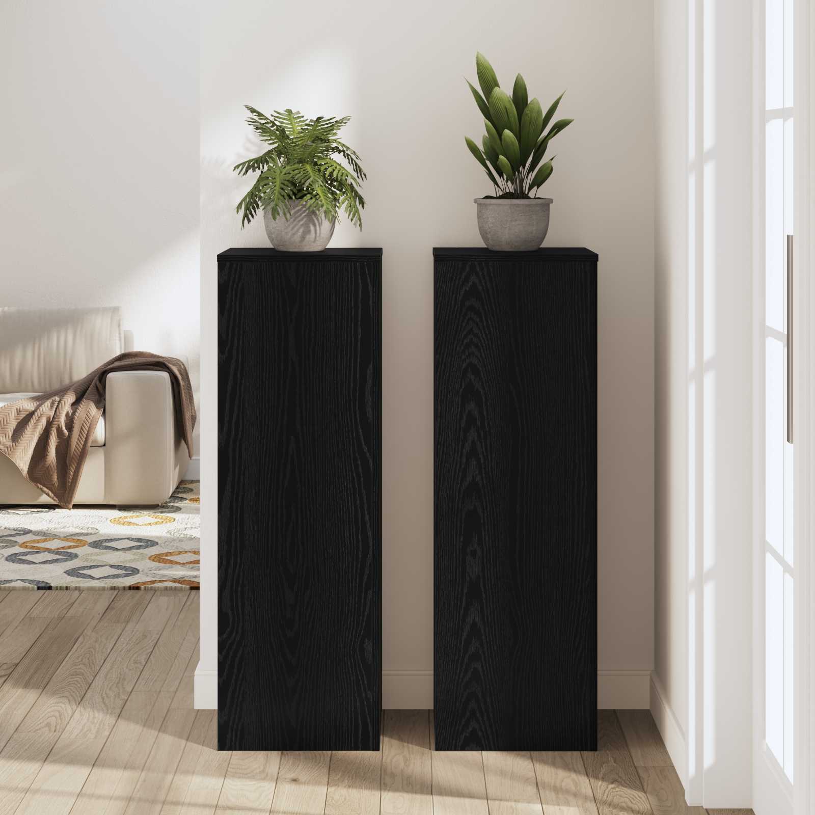 Soporte de plantas Roble Negro 33 x 33 x 100 cm