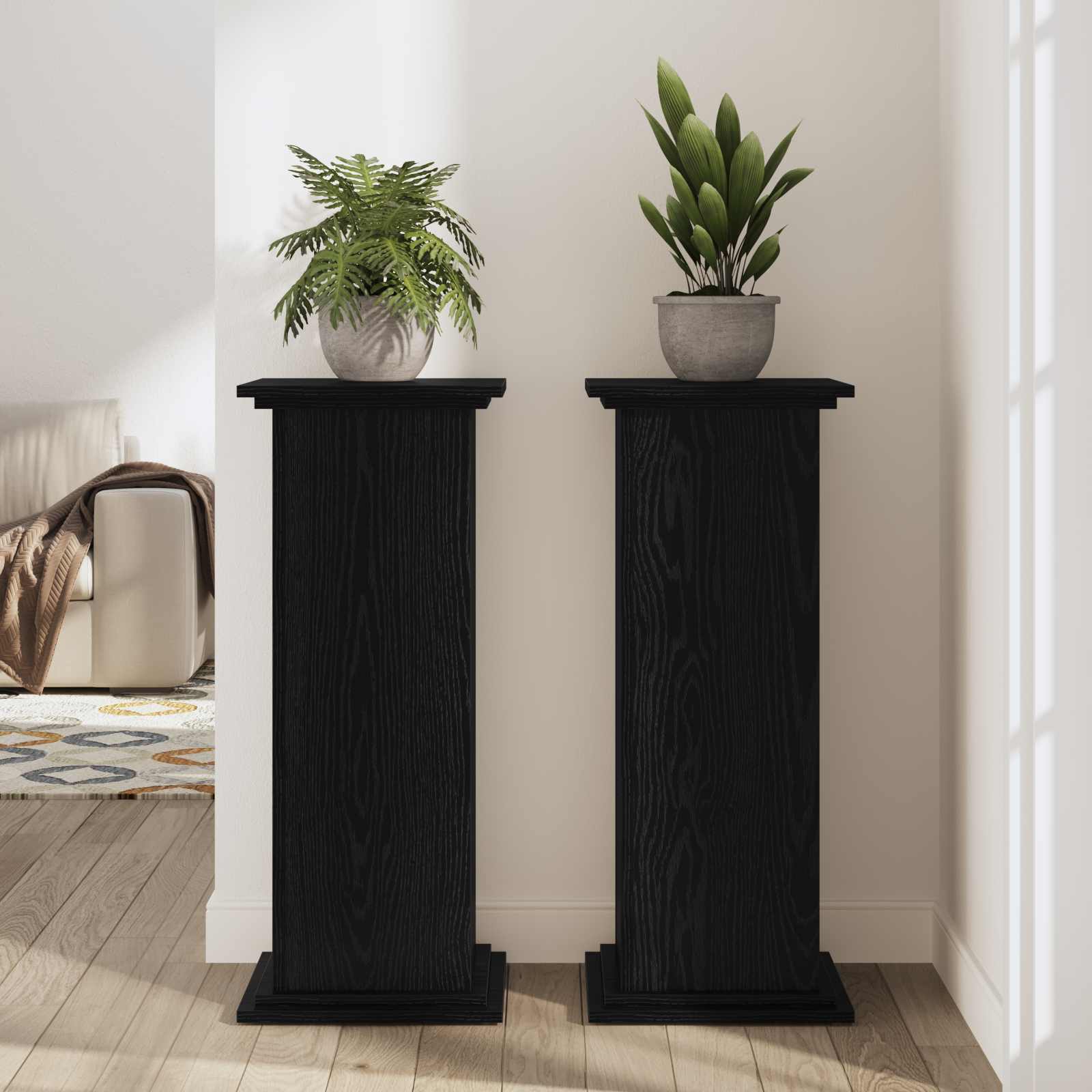 Soporte de plantas Roble Negro 33 x 33 x 100 cm