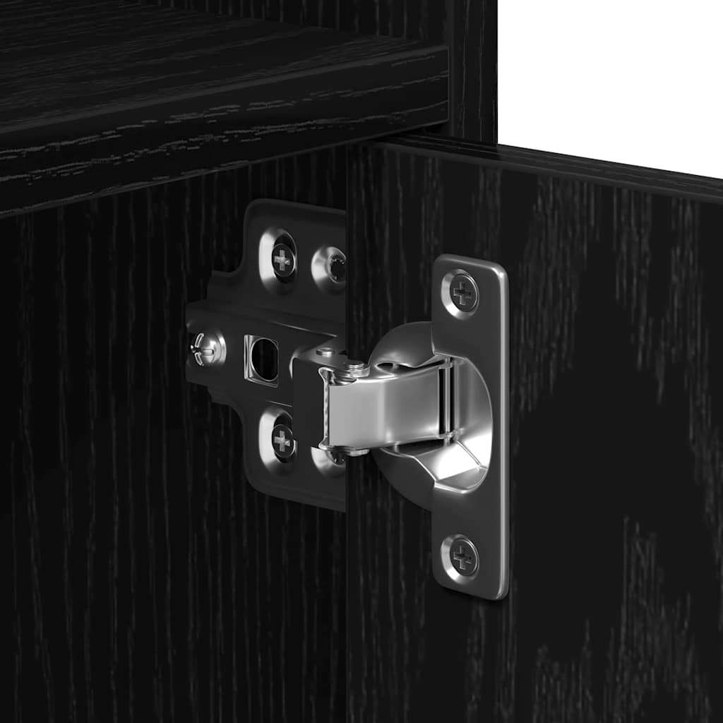 Armario con estante con rueda Roble Negro 60 x 48 x 74.5 cm