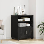 Armario con estante con rueda Roble Negro 60 x 48 x 74.5 cm