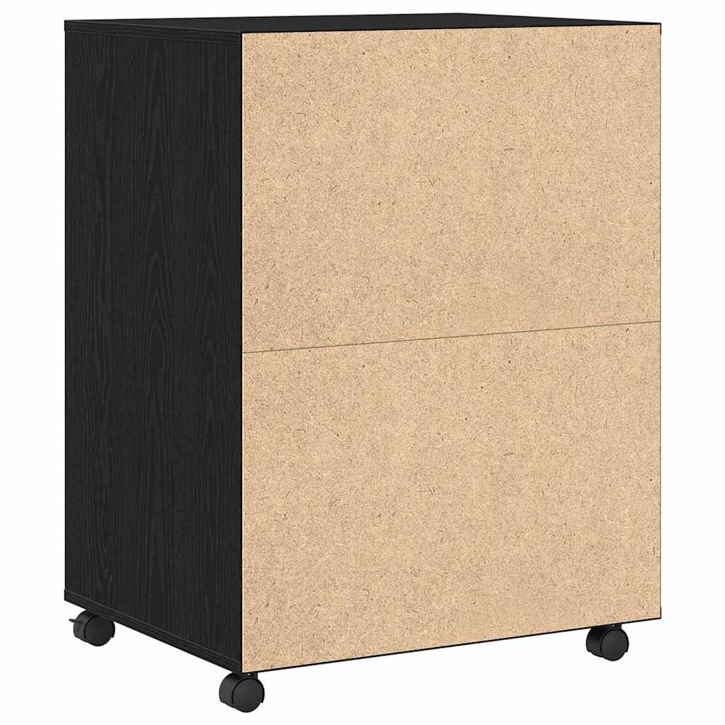 Armario con estante con rueda Roble Negro 60 x 48 x 74.5 cm