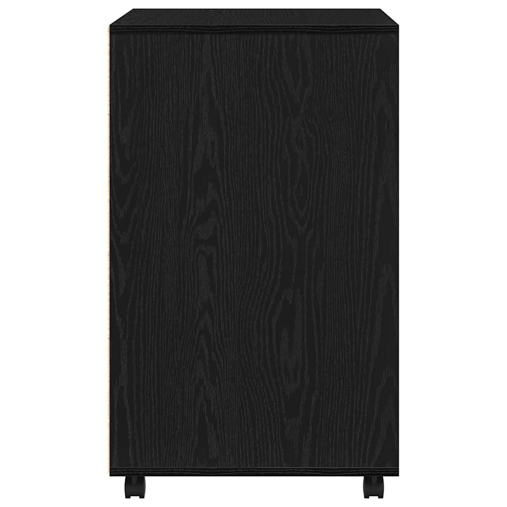 Armario con estante con rueda Roble Negro 60 x 48 x 74.5 cm