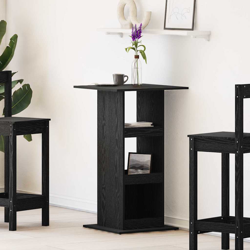 Mesa de Bar Roble Negro 60 x 60 x 100 cm Madera contrachapada