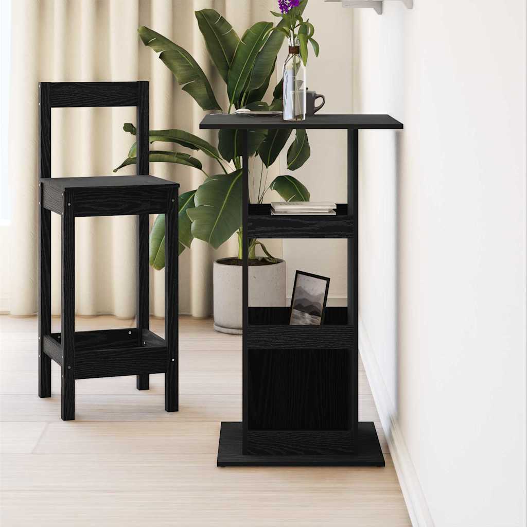 Mesa de Bar Roble Negro 60 x 60 x 100 cm Madera contrachapada