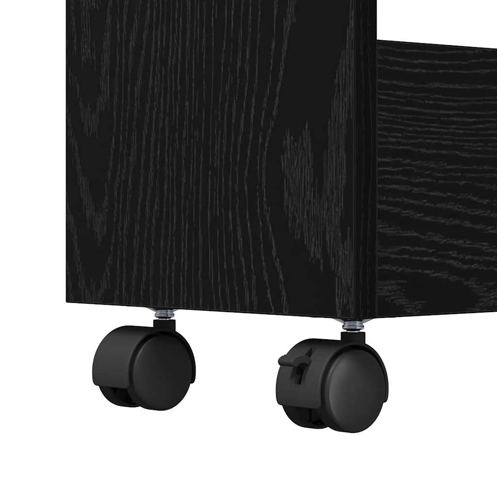 Carro de Almacenamiento Estrecho Roble Negro 60 x 22 x 80 cm