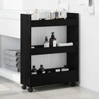 Carro de Almacenamiento Estrecho Roble Negro 60 x 22 x 80 cm
