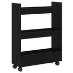 Carro de Almacenamiento Estrecho Roble Negro 60 x 22 x 80 cm