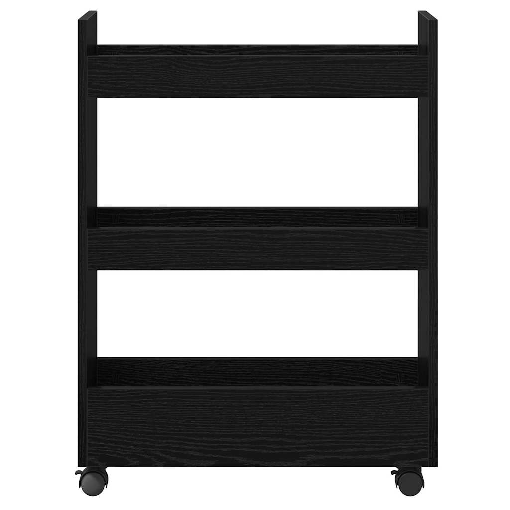Carro de Almacenamiento Estrecho Roble Negro 60 x 22 x 80 cm