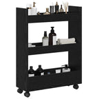 Carro de Almacenamiento Estrecho Roble Negro 60 x 22 x 80 cm