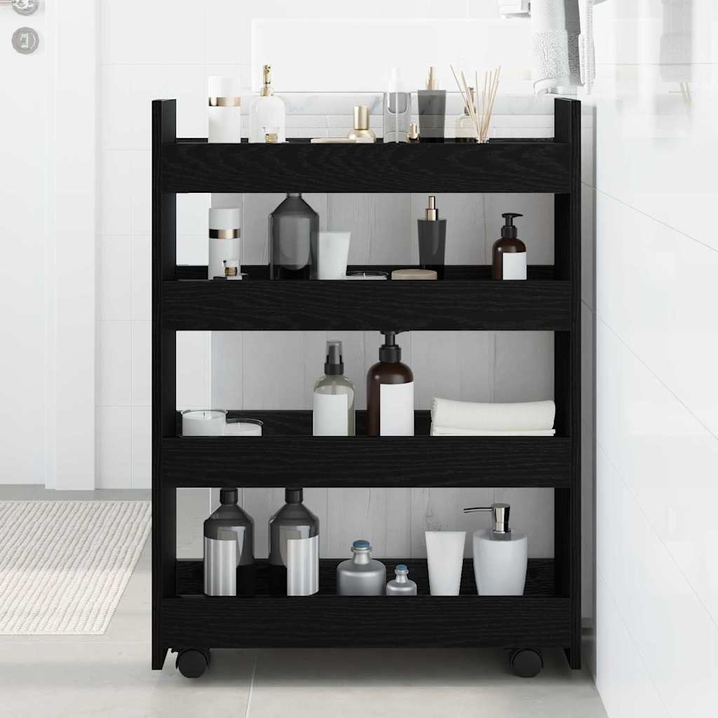 Carro de Almacenamiento Estrecho Roble Negro 60 x 20 x 82 cm