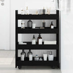 Carro de Almacenamiento Estrecho Roble Negro 60 x 20 x 82 cm