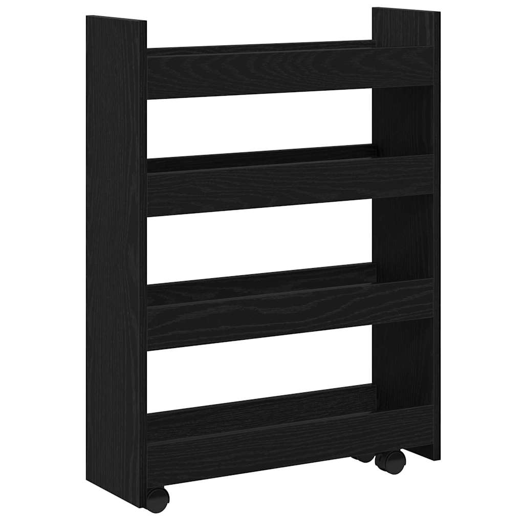Carro de Almacenamiento Estrecho Roble Negro 60 x 20 x 82 cm